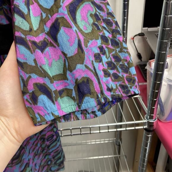 Karen Kane Women's Purple Modern Print V Neck Tunic Top Size 2X Art To Wear Boho - Picture 7 of 9